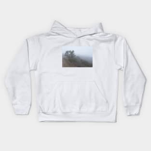 A cloudy and grey morning on the trail! Kids Hoodie